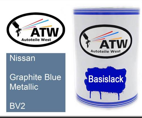 Nissan, Graphite Blue Metallic, BV2: 500ml Lackdose, von ATW Autoteile West.